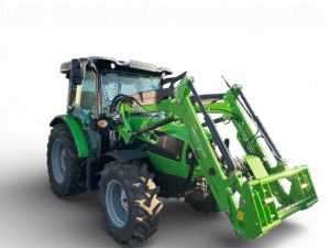 Deutz-Fahr 5080D Keyline GS traktor med 3-cyl. FARMotion 35 Stage V motor, 50 km/t gearkasse, 4WD, PTO 540/540E og liftkapacitet 3.500 kg. Effektiv og alsidig til gård og mark.